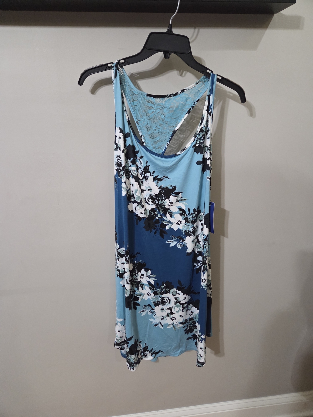 Apt. 9 Blue Floral Lace-Back Chemise